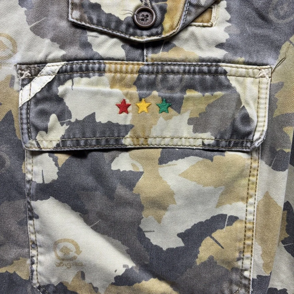 VINTAGE Lifted Research Group Camo Cargo Shorts 44 Yellow Baggy Hip Hop LRG Y2K